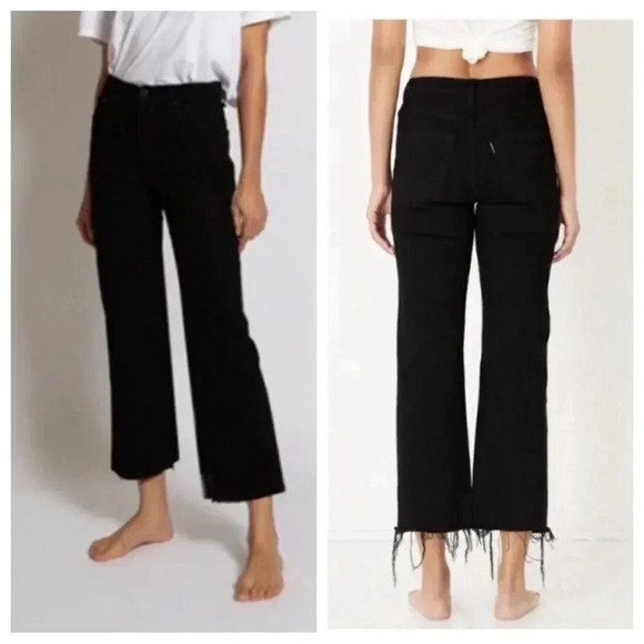 ASKK NY Denim - NWT AskkNY Slim Crop Wide Leg Jeans Black Resin size 32
